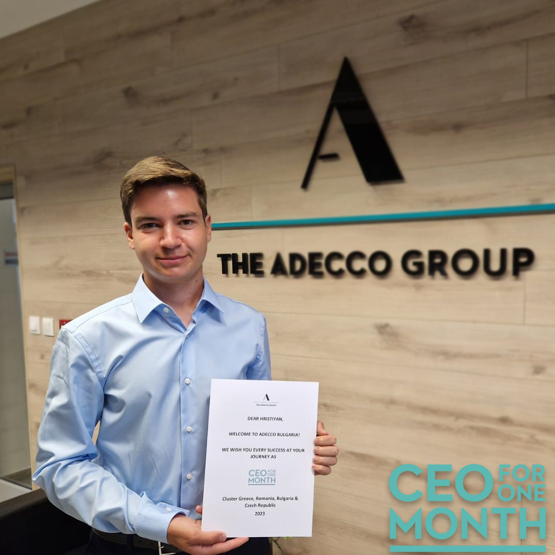 Християн Данчев е CEO за един месец на Adecco България, Гърция и Румъния